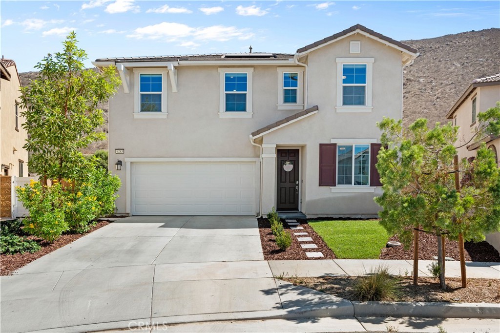 Beautiful home located in the highly sought after Shadow Rock Community, Which boasts 4 bedrooms, 3 baths and over 2,000 sq. ft. of wonderfully designed living space with a spacious upstairs loft that is both functional and comfortable. The downstairs bedroom is spacious and has access to a full bath. As soon as you enter you are welcomed by the elegant tile flooring that runs throughout the home. The kitchen is a chefs dream with stainless steel appliances and is designed for entertaining. The upstairs bedrooms are ample and inviting with the loft strategically located with endless possibilities like a home office, entertainment space or playroom. This home is warm & inviting as soon as you enter the front door. The master bedroom and bath are beautifully designed and have a wonderful view of the surrounding hillside. The front yard was recently landscaped and the backyard is oversized and a blank canvas ready for your personal touch. The home is located in a growing community close to major freeways and offers easy access to scenic walking trails and just a short walk to Shadow Rock Park which boasts a spacious dog park, basketball courts, a playground and even a zip line for the kids, so bring your buyers to this beautiful home which offers solar panels that are paid for and no Monthly HOA fees.