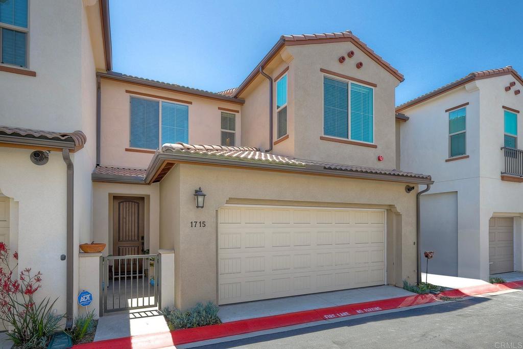 Welcome to 1715 Crabapple Way, a beautifully designed energy-efficient home built in 2023, nestled in the recently completed Melrose Heights community. This two-story turnkey home features a fully paid-off solar system, helping you enjoy sustainable living with minimal utility costs. Inside, you'll find a bright and open layout with updated luxury vinyl plank flooring and spacious living areas, ideal for entertaining or relaxing in style. The modern kitchen is complete with immaculate quartz countertops, a large island with barstool seating, and an expansive walk in pantry. Upstairs are three large bedrooms with a walk in closet for the primary, a dedicated laundry room, and a flex space. Out back, enjoy a low-maintenance yard complete with turf and custom pavers, perfect for outdoor dining, weekend barbecues, or simply soaking up the sunshine. Seamless entry from garage to home makes grocery runs and accessing stored items simple and stress-free. At Melrose Heights, you’ll find thoughtfully designed amenities to elevate everyday living—like a pool, spa, tot lot, and a community entertainment zone with a firepit, BBQ grills, and seating spaces. Ideally located near beaches, shopping, dining, parks, and major freeways, this home checks all the boxes for comfort, efficiency, and convenience. Don’t miss your chance to own a move-in ready gem in one of Oceanside’s most sought-after communities.