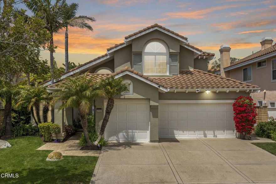 A Beautiful Custom remodel in prestigious Peter's River Ridge Golf Community. This 4 BR, 3.5 bath, 2768 SF home combines elegant finishes & designer fixtures! Situated half way between Malibu & Santa Barbara - the coastal weather is fantastic! Entering thru the custom painted front double doors, take in the soaring ceilings, gorgeous walnut wood floors, custom metal & wood curved staircase & designer chandelier, bathed in natural light from numerous dual paned double hung windows. The original sunken living room floor was raised to create a large entertainment space which connects to the dining area. The elegant curved staircase leads to a large 2nd floor landing and 3 bedrooms. The large master suite has a double door entry, vaulted ceilings, dense wool carpet, separate walk-in closets w/ mirror doors, built-in cabinets & cedar lined shelving. The master bath features a 2 sink vanity, dual medicine cabinets w/ hidden thick glass shelving & are mirror lined w/ electrical plugs. The marble shower has 1/2' thick Starlite glass. Enjoy the large soaking tub w/ hand-held filler & deck surround with a private tropical treetop view. The guest bedroom includes a walk-in closet & ensuite bath w/ separate vanity & shower rooms. The upstairs front bedroom/media room has a vaulted ceiling & built-in bookcase. The kitchen features high-end Viking & Thermador appliances, custom Alderwood cabinets w/ rollout drawers, granite counters, large pantry, Pentaire water filter at large dual sink under a window box w/ remote control shade & dining area. The family room's custom designed travertine gas fireplace & recessed & art spot lights provide a relaxing view thru large windows to the lush private backyard. The 5 foot wide hallway leads from the family room past the large coat closet and storage to a powder room for guests. The 1st floor bedroom/office includes an ensuite full bath. The laundry room w/ cabinets & sink lead to the 3 car finished garage, with a coated floor, work bench & wall of build-in cabinets, a large softwater tank and new large water heater. Custom mature landscaping also includes pavers & flagstone, a wall fountain & a large Sunsetter automatic shade w/ lighting. Automatic sprinklers and landscape lighting is plumbed front and back. This home is in a prime location within walking distance to the pool, spa, tennis/pickle ball court & greenspace amenities. Shopping, golf & clubhouse, 2 harbors & beaches are minutes away.