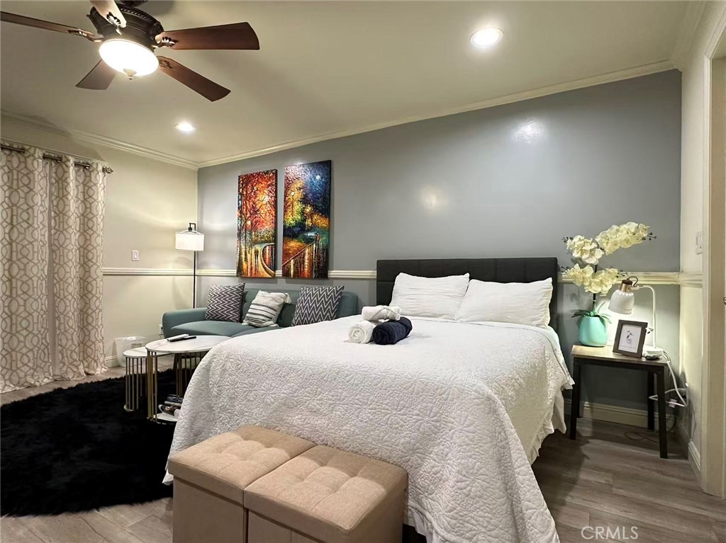 Newly built 2011 Cozy Studio, fully furnished, w/assigned parking space, private entrance, back unit of shared home; Open & airy floor plan; Functional remodel kitchen with newer granite counter top & cabinet; Newer A/C units; Newly installed laminated wood floor & double panel windows; Refrigerator, Microwave, Washer & Dryer Combo, Sofa Set, Dining Table Set, Wardrobe, Bedding Set, Desk, included; Markets, restaurants, fast food, coffee shop, shopping plaza, schools, and colleges are nearby; Easy access to 210 & 10 freeway, Rosemead Blvd, Exit