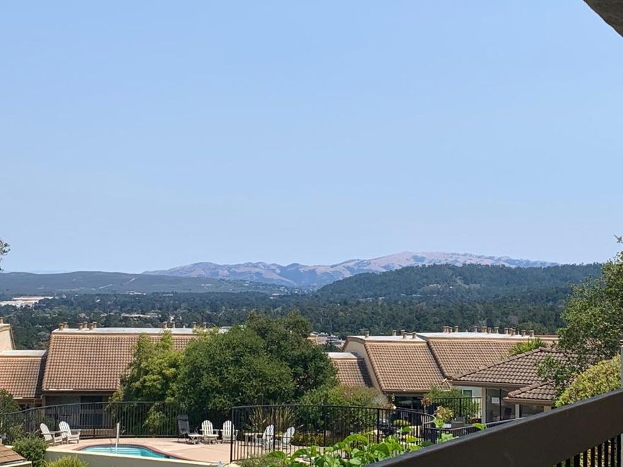 Great location in this complex and a great location on the Monterey Penninsula. Views of the pool and beyond from the front patio and living room. Easy access to freeway, Downtown Monterey, Pacific Grove, Pebble Beach and Carmel by the Sea. Large one bedroom with fireplace for those cool evenings. Close to your designated parking space and laundry facility.