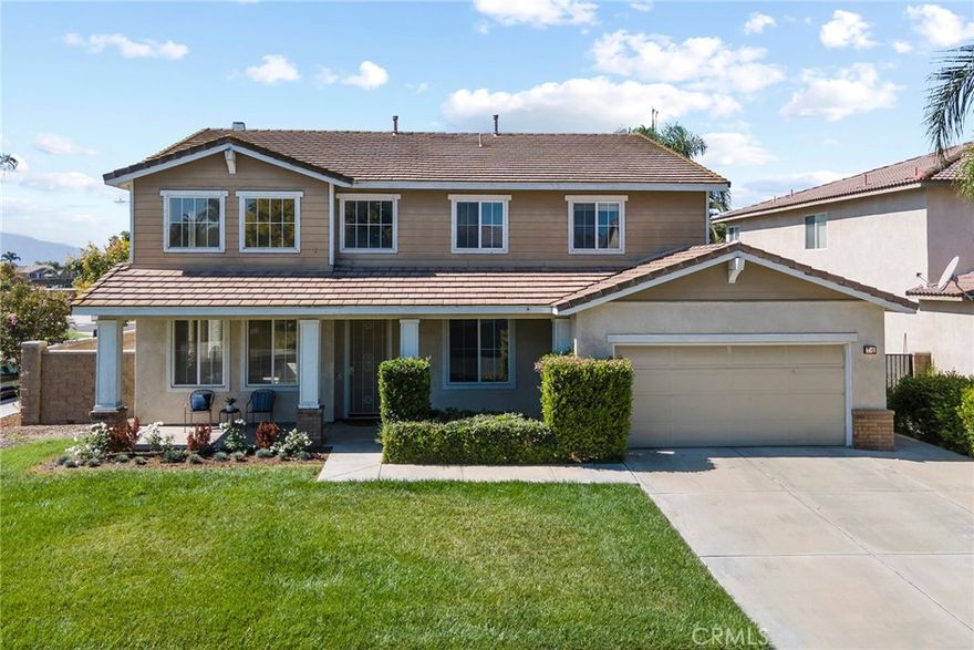 Your Dream Home awaits in this premier neighborhood of Eastvale with award winning schools. A stunning 5-bedroom, 3-bath home, over 3300 square feet, sits on a coveted corner lot and is just steps away from Clara Barton Elementary School and McCune Family Park. This fantastic home features a downstairs bedroom with a full bathroom: perfect for multi-generational living, an office, a work out room, guest bedroom or kids playroom. Ready to entertain: enter a spacious living room with tall ceilings and many windows creating an abundance of natural light, a formal dining room ideal for large gatherings, and a chef’s dream kitchen designed for entertaining family and friends: You have to see the kitchen! Upstairs hosts four additional bedrooms and two baths, while the downstairs layout offers versatility and easy accessibility. The backyard is a blank canvas, ready for your personal touch. The home includes a water softener, and the seller will pay off the solar system, adding ongoing value. You’ll also enjoy no HOA dues and close proximity to shopping, restaurants, movie theaters, parks, and easy access to major transportation routes. Don’t miss this opportunity to own in a vibrant, family-friendly community. 4 car tandem garage and RV parking! What more can you ask for?