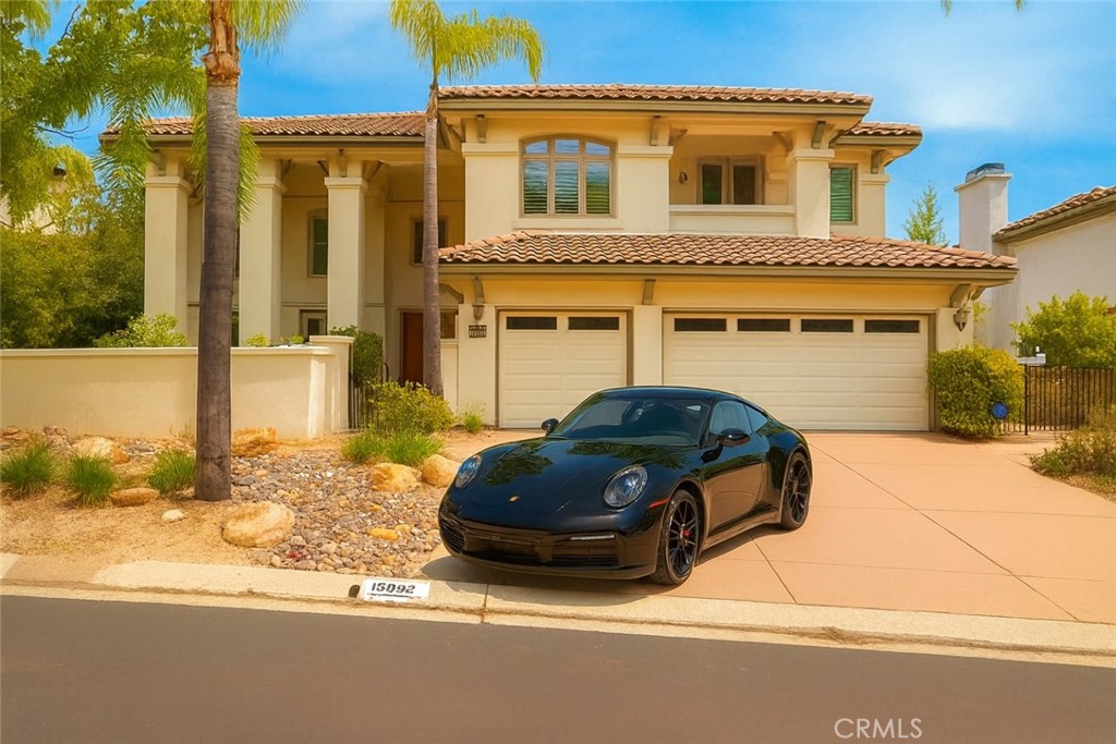 Discover breathtaking mountain and golf course vistas from this immaculate Davidson Craftsman Series 5-bedroom, 4.5-bathroom home, an entertainer’s delight in the prestigious, gated Mt. Woodson golf course community. Built by Davidson Homes, this exceptional residence features a master suite, balconies, dining area, kitchen, and living room, all showcasing stunning views of the golf course and surrounding landscape. The shimmering pool and spa, elevated above the fairways, boast scenic beauty and unexpected seclusion. Highlights include: soaring ceilings, a graceful spiral staircase, a gourmet kitchen with cherry wood cabinetry and quartz countertops, a spacious walk-in pantry, three elegant fireplaces, a luxurious master bathroom with a large dual-entry walk-in closet, a versatile office/bedroom with custom built-in cabinetry, multiple French doors to inviting outdoor spaces, classic plantation shutters, high-quality Hunter-Douglas blinds, and three covered balconies perfect for relaxation. Nestled in the gated Mt. Woodson community, just 10 minutes from Poway, this home is near the historic Amy Strong Castle and the renowned Mt. Woodson Country Club and golf course. With hiking, biking, and golf steps away, this residence boasts an exceptional lifestyle in a serene, award-winning setting. Note: Some photos have been virtually staged using AI to showcase the property’s potential. Original photos of staged rooms are included for reference. Buyer to verify all property details, including features and condition, prior to close of escrow.
