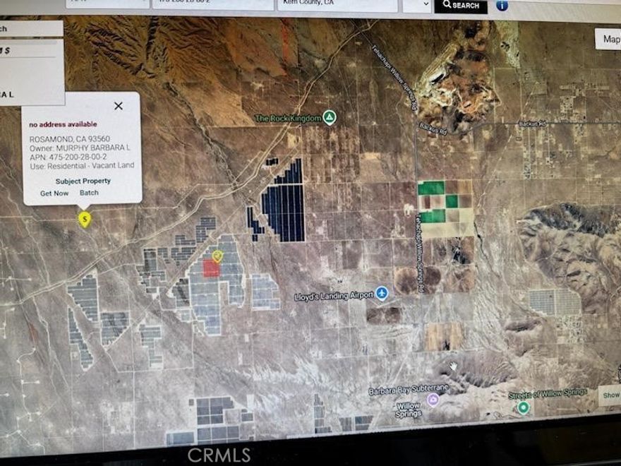 Property could be usable for solar grids, some in area. Other grid panels spread through out hillside. Buyer should consult Regional Planning or Building and Safety concerning the development of this parcel.