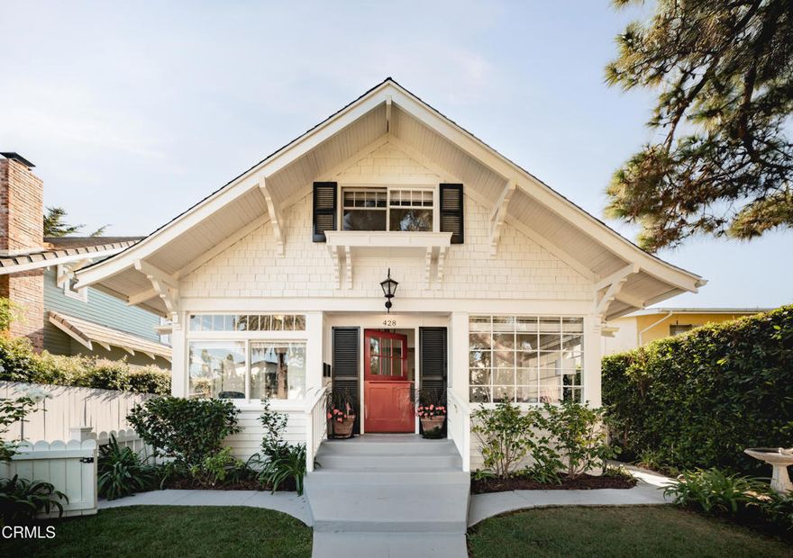 Between the sea breeze of the Funk Zone and the timeless charm of the Montecito Post, The Sea Captain's House offers 5 bedrooms and 2.5 baths across two units and approximately 3,100 square feet. Restored with care in 2019, the 1911 home balances original craftsmanship with modern coastal living. The main residence features 3 bedrooms and 1.5 baths, with light spilling through picture windows and wood-beamed ceilings adding warmth to every gathering space. Upstairs, a separate 2 bedroom 1 bath unit includes its own kitchen and living area, filled with natural light and a bright, airy feel, perfect for extended family, private guest quarters, or as a flexible rental opportunity. Framed by gardens and embraced by a classic white picket fence, the home greets you with a cheerful redDutch door. Inside, character and charm unfold in every room, blending history with a sense of openness and calm. A detached garage and small art studio add flexibility for work, hobbies, or quiet retreat.Steeped in nostalgia yet refreshed for modern life, The Sea Captain's House is more than a residence, it's a story of light, charm, and coastal living carried forward for generations.Additionally, this property is a turnkey legal short-term vacation rental property in the Coastal Zone that's been generating steady and substantial monthly income over the past five years. Don't miss this rare high-quality and high-performing investment opportunity.