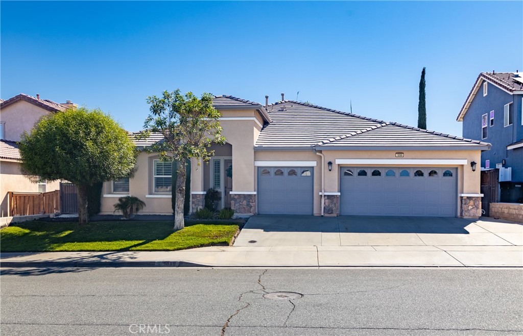 This stunning 4-bedroom, 3-bathroom, 3-car garage home is designed with both comfort and entertaining in mind. The home features, extensive 20" tile flooring and plantation shutters throughout. In addition, it has an open-concept layout and a split floor plan for privacy, offering the perfect blend of style and functionality. The huge primary bedroom has his & hers mirrored walk-in wardrobe closets with built-in closet organizers. The gourmet kitchen boasts sleek stainless-steel appliances, granite countertops, upgraded cabinetry with ample counter space/storage and seamlessly flows into the spacious living areas, making it ideal for gatherings. A separate dining and living room area provides the perfect setting for formal dinners and special occasions. Step outside to the private block walled backyard retreat complete with a sparkling salt-water pool and spa, fire pit, beautiful water fountain and clear breathtaking views of the surrounding hills and Idyllwild making it perfect for relaxing or hosting unforgettable get-togethers. The easy care landscaping takes little effort to maintain.
With its thoughtful design, modern finishes and resort-style outdoor living, this gorgeous home is ready to impress.
