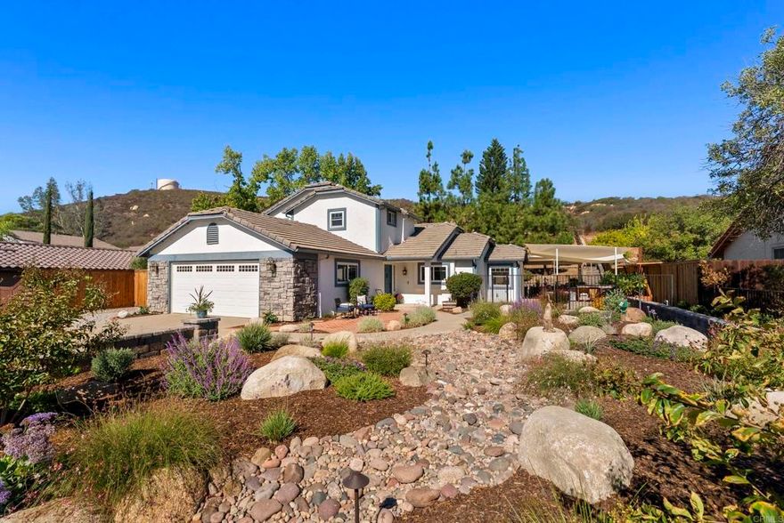 Welcome home to a beautifully maintained 3-bedroom, 2-bath home in the desirable community of San Diego Country Estates. This home shines with pride of ownership—every detail has been thoughtfully cared for and updated. The light-filled open floor plan features soaring ceilings and a spacious kitchen with an island on wheels, ideal for entertaining or everyday living. Energy-efficient upgrades include newer windows, appliances, furnace, and water heater.  The primary suite offers a peaceful retreat with a large bathroom, walk-in closet, and a versatile bonus area—perfect as a home office, sitting room, or nursery. Two additional bedrooms and a full bath are conveniently located on the main level. Enjoy the outdoors year-round in the beautifully designed backyard with a covered patio—perfect for dining, relaxing, or hosting friends. Solar system in place for buyer to assume. This meticulously cared-for home is move-in ready and a true gem within SDCE.