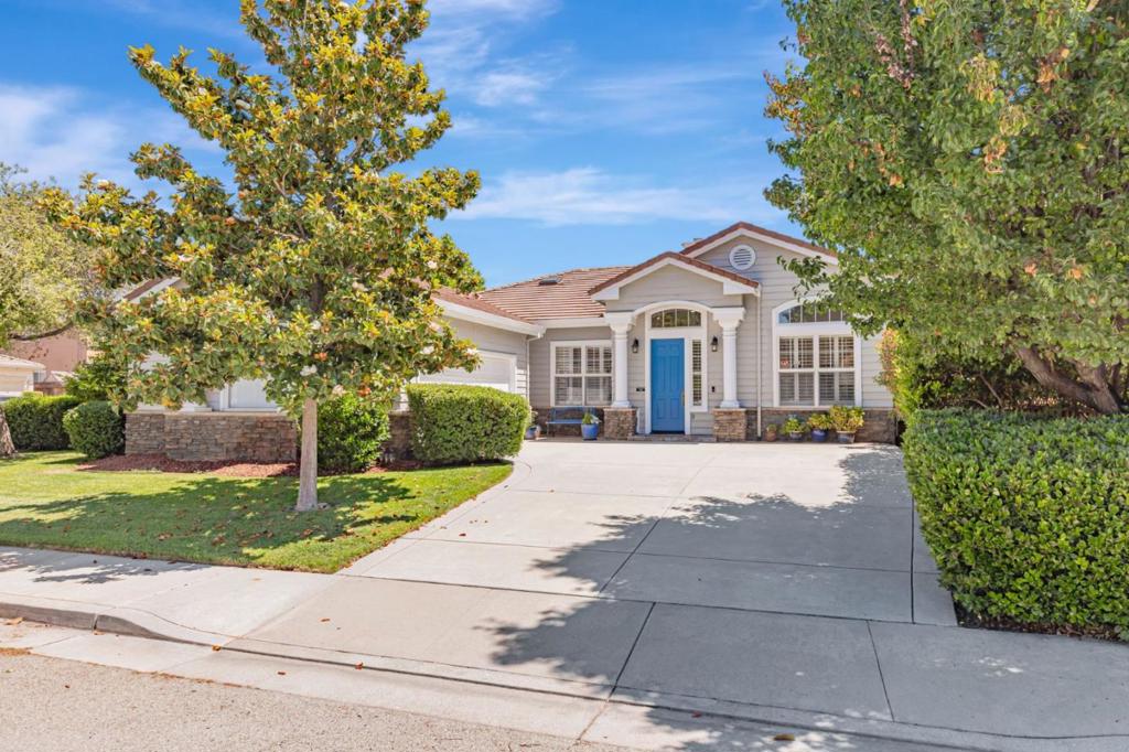 Location Location Location, Tucked away from the main streets yet still very close to shopping and Morgan Hill. This Single Story home located on the North end of Morgan Hill blends modern comfort and smart design with warm charm. Boasting 4 spacious bedrooms and 2.5 bathrooms, this home offers 2220 sq ft of thoughtfully planned living space perfect for anyone seeking both style and practicality all in one of Morgan Hill's most sought -after neighborhoods Mission Ranch. The home is walking distance to the park and close to the neighborhood Tennis Court. From the moment you arrive you will appreciate the home's inviting curb appeal manicured landscaping and the peaceful vibe that defines this tranquil residential pocket. The corner lot is 7,824 sq feet. The backyard includes several beautiful fruit trees. Step through the front door into a light-filled open layout where high ceilings, large windows and tastefull finishes like a gas fireplace create a welcoming atmosphere in the living room dining room combination. The master bedroom has double sinks and a walk-in closet. The Kitchen opens to the family room which has it's own fireplace with a pellet stove for cosy evenings. There is an attached 2 car garage and a separate laundry room. Do not miss this rare opportunity..