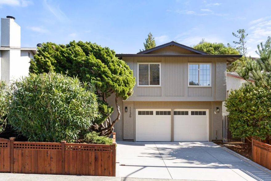 Discover the charm of being the second owner of this beautiful Park Pacifica home, perfectly positioned for enjoying the valley's incredible weather and just minutes from San Francisco. The upper level includes a spacious living area with a large deck, three bedrooms, and two full baths. Flexible lower level features a large bedroom, full bath, family room, and laundry area, with potential for a Junior ADU. Unusual to boast about the garage but worth a look. New garage door, wall mounted bluetooth opener and professional epoxy flooring, offering an additional  400 square feet for your creativity. Please grab some delicious apples right of the back deck during your visit.