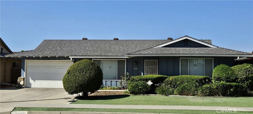 Comfortable retirement living awaits in this almost 1200 square feet single story 2 bedrooms/2 bath home in Panorama Village. Refreshed with new interior paint, the home is turnkey and move-in ready.  Enjoy the resort-style amenities the community offers such as pool, sauna, 9-hole golf course, clubhouse, recreation and exercise rooms, plus more. Relax and entertain in the spacious living and dining rooms, prepare meals in the bright kitchen with new range and microwave, new stainless steel sink and faucet, plus enough storage space in solid wood cabinets; sliding glass door opens to the covered patio for outdoor leisure; good sized primary suite with large closet and roomy primary bath with new toilet; secondary bedroom with new ceiling fan and hall bath with stall shower; attached single-car extra-wide-long garage accessible through the dining area. The exterior paint and new roof installed only two years ago. Convenient location just minutes to shopping and city amenities.
