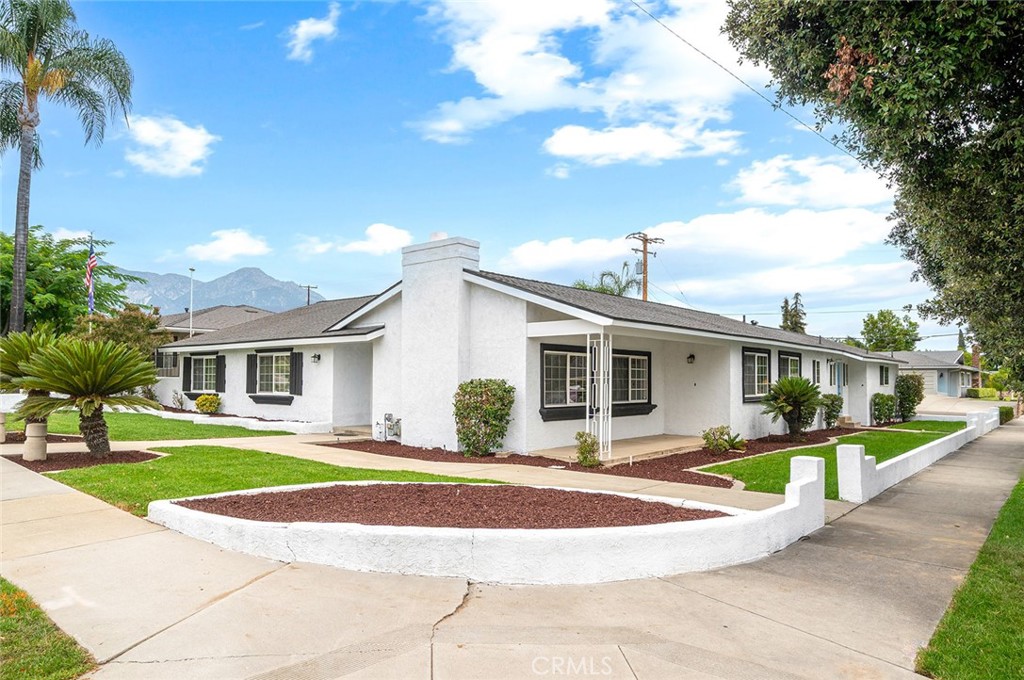 Located North of Foothill Boulevard, within walking distance to shopping and schools * Updated 4 bedroom, 2.5 bathroom SINGLE STORY traditional * Recent upgrades include luxury vinyl plank flooring, new two toned interior paint, new exterior paint, new stainless steel range, dishwasher and microwave oven, new garage door opener and new sod and sprinkler system * Enter to large living room with picture window overlooking the front yard, one bedroom privately situated on the north end of the home – this room would also be perfect for a home office * Step down family room with fireplace, dining room/breakfast area and open to kitchen with granite counter tops and new stainless steel appliances * Two additional bedrooms share a 1/2 bath jack and jill style * Primary bedroom suite, features sliding glass doors to rear yard, walk in closet, dual sinks, and privacy toilet/shower room * Laundry room off of garage area * Two car garage with auto opener, RV parking * Large rear yard with faux grassy area, fire pit area and room for more… * Roof was replaced in 2019.