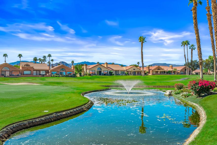 **Golf Course Living at Its Finest - Behind the 15th Green at The Oasis Country Club**Welcome to your desert oasis! This beautifully appointed home sits directly behind the 15th green of the prestigious Oasis Country Club Golf Course, offering serene views and effortless access to resort-style amenities. Spanning approximately 1,384 sq. ft., this two-bedroom, two-bathroom residence features an open-concept layout ideal for entertaining.Enjoy a spacious great room with a cozy gas fireplace, a well-equipped kitchen with a gas cooktop, and the convenience of an interior laundry room and direct garage access. Step outside to a large, covered patio--perfect for relaxing or hosting guests while soaking in the scenic golf course backdrop.Just steps away, you'll find a sparkling pool and spa--your personal retreat without the upkeep. The clubhouse is a short stroll away and offers two restaurants, making dining out delightfully convenient.The Oasis Country Club is a member-owned, non-age-restricted community that boasts:- 18 pools and spas- Tennis and pickleball courts- A netted golf practice area- An 18-hole putting course- A top-ranked executive golf course, voted among California's top 25 by Golf AdvisorCentrally located in Palm Desert, The Oasis CC is close to world-class dining, entertainment, and outdoor recreation. With its vibrant social scene and welcoming members, this community truly lives up to its name.**Come experience the lifestyle--schedule your tour today!**---