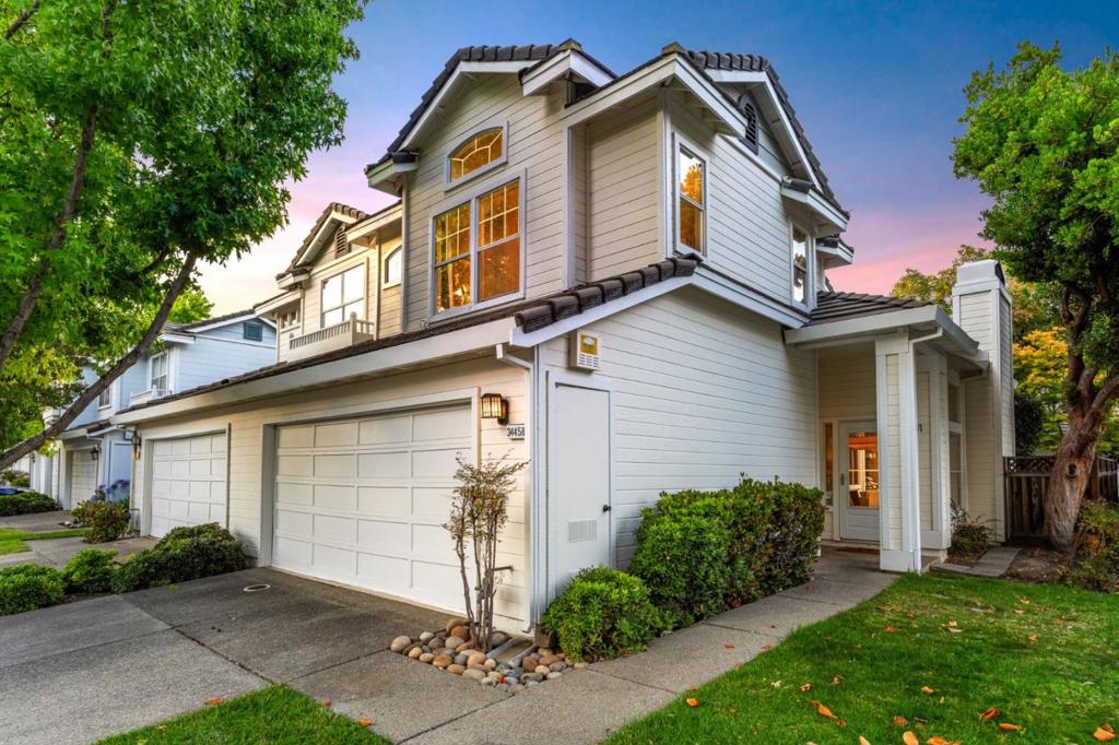 This is the total package in Ardenwood you have been waiting for - corner lot, private, stylish, and perfectly located just minutes from parks, top-rated schools, and your daily adventures. Soaring ceilings and sunlight pours through large dual-pane windows. The open-concept layout feels bright and spacious. Two generously sized primary suites offer comfort and flexibility for your lifestyle. Modern kitchen with stainless steel appliances, clean lines, and plenty of room to unleash your inner chef. Spa-like bathrooms include a deep Jacuzzi tub and gold finishes. Finished garage adds even more versatility with space for a home office, gym, or creative studio. Generous yard with meticulous landscaping and plenty of room for entertaining. Set in one of Fremonts most desirable neighborhoods, and just a short stroll to award-winning Forest Park Elementary, this home has it all. Dont miss your chance to own this Ardenwood standout!