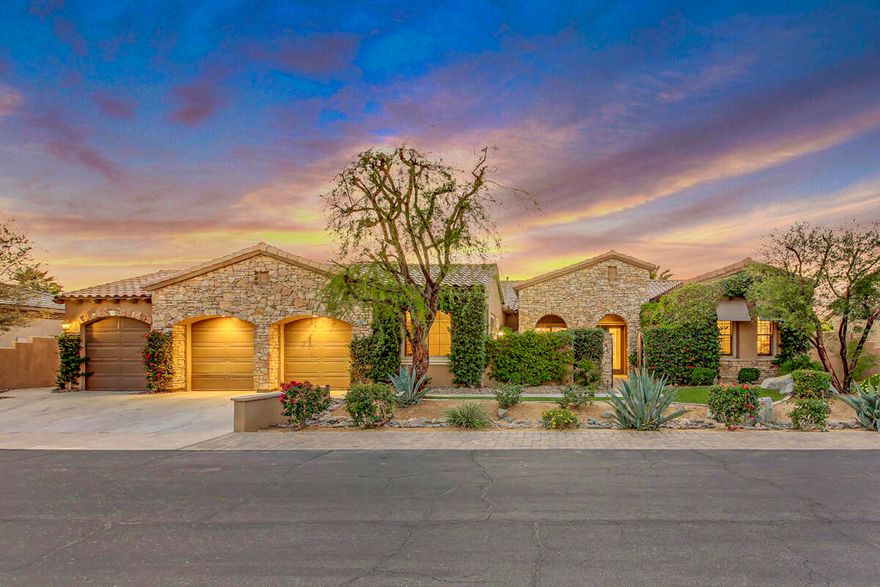 **Finally the BIG model Montage is on the market** Discover this coveted Montage home, ideally situated just a short stroll from the Polo Grounds--host of  the Coachella and Stagecoach festivals. This premier neighborhood has consistently excelled as a top-performing Airbnb destination for seven consecutive years for many reasons. Enjoy proximity to renowned golf courses, the Indian Wells Tennis Garden, and the stunning Joshua Tree National Park.This professionally decorated residence features a separate casita with its own entrance and full bath, making it a perfect little guest house. The chef's kitchen boasts high-end stainless steel appliances, a built in ice maker, a huge wine fridge, and an espresso machine, complemented by upgraded cabinets, wood shutters, and elegant crown molding throughout. The expansive backyard offers a huge 6.5 ft deep pool, spa, firepit, putting green and a professional ping pong table, framed by 25-foot tall ficus trees in back & on both sides for enhanced privacy. With the potential to upgrade to a 7-bedroom, 6-bathroom home--plans and bids are available--this property is a prime opportunity. Don't miss your chance to own this remarkable Montage home!With it's high end amenities & huge square footage, it's in a class of it's own compared to other Montages.