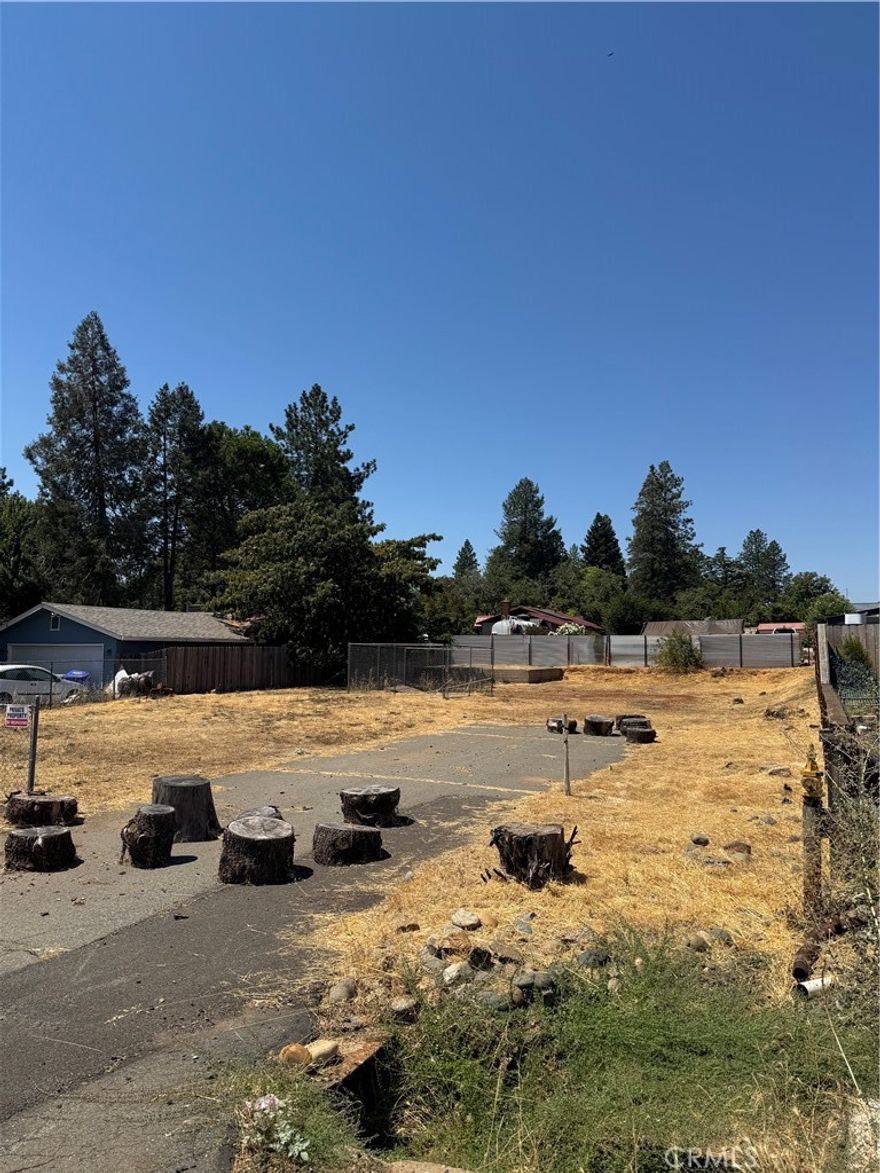 Wonderful easy to build lot located in the heart of Paradise and near the end of small lane. The home that perished in the Camp Fire of 2018 was a 3 bedroom 1.5 bathroom of 1,092 SQFT. Per seller, septic had been inspected not long ago, after the fire and was in good condition, water is not active. Lot as basically all level and fenced all the way around as well saving some bucks for future build. Many new stick built homes have been erected on the street, with one under construction now too. Motivated seller, bring me an offer!