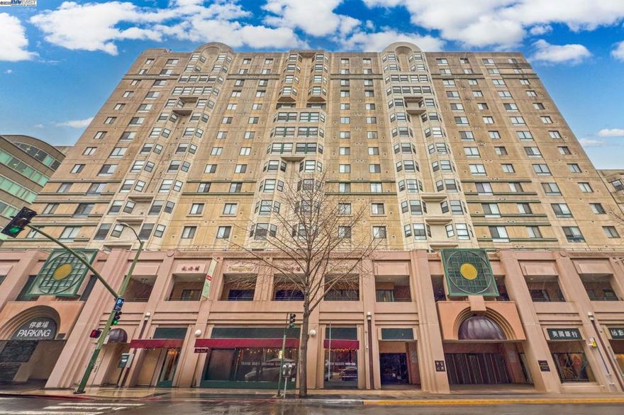 Discover the Perfect Starter Home or Investment Opportunity at Pacific Renaissance Plaza! This freshly painted 1-bedroom unit, located on the 3rd floor, offers modern living in the heart of Oakland. Recently remodeled, the updated kitchen is ready to impress. With a WalkScore® of 100, it’s a true "Walker's Paradise," complemented by a Transit Score of 89 and a Bike Score of 86, making this location an urban dweller’s dream. Enjoy the convenience of being just steps away from the elevator, stairs, laundry room, and the serene central courtyard—perfect for a morning walk or exercise. The HOA covers essential services, including 1 deeded, secure garage parking, hot and cold water, sewer, garbage, and on-site security. You’ll be right in the middle of Oakland’s vibrant Chinatown, with its renowned restaurants, markets, and easy access to public transit. This location offers the best of both comfort and convenience—making it a fantastic place to call home!