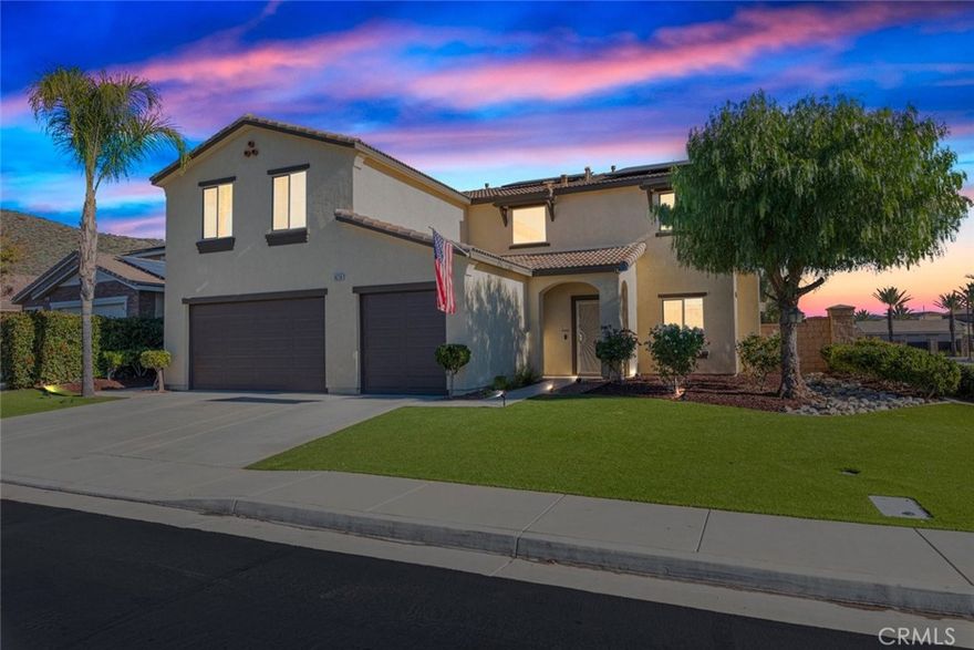 ***PAID OFF SOLAR W/ BATTERY BACKUP*** Welcome to 36250 Pursh Drive, a beautifully maintained 5-bedroom, 3-bath home offering 3,102 square feet of spacious living in the highly sought-after Canyon Hills community of Lake Elsinore. Ideally situated on a desirable corner lot, this home enjoys exceptional privacy with no neighbors behind and only one neighboring home to the side, along with scenic views of the surrounding hills. Located directly across the street from one of Canyon Hills’ three community pools, this property offers both convenience and an outstanding lifestyle. Inside, you’ll find a well-designed floor plan featuring a formal living room and separate formal dining room, perfect for entertaining and everyday living. Fresh interior paint throughout enhances the light, open feel of the home. The main level includes a full bedroom and bathroom, ideal for guests or multi-generational living, while upstairs features a large loft providing flexible space for a media room, home office, or play area. Energy efficiency is a major highlight with paid-off solar and battery backup, offering long-term savings and peace of mind. Step outside to enjoy a covered patio and relaxing hill views, perfect for outdoor dining and gatherings. The low-maintenance artificial turf in the front yard adds to the home’s curb appeal, while the 3-car garage provides ample space for vehicles, storage, or toys. As part of the Canyon Hills master-planned community, residents enjoy access to multiple pools, parks, sports courts, walking trails, and more, all with easy access to schools, shopping, and freeways. This home combines location, space, privacy, and upgrades, making it a truly exceptional opportunity in one of Lake Elsinore’s most desirable neighborhoods.