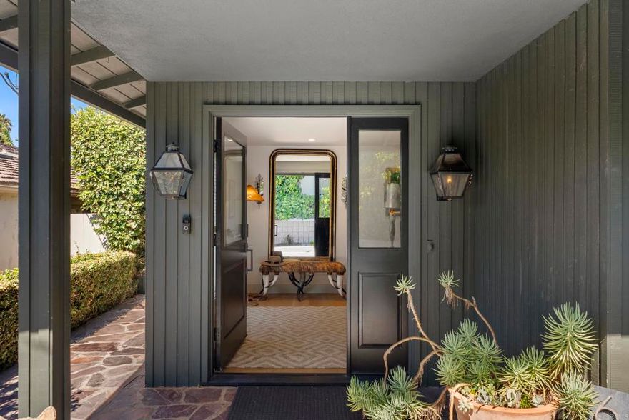 It's not often that a detached single story remodeled house comes available in the Village. Smartly remodeled in the best of taste, from wood floors to high ceilings and the ability to walk to dinner, shopping, the Post Office, and hair salon! Thermador and Bosch appliances and quartz countertops. Three bedrooms and three full bathrooms, with tons of storage and three fireplaces. The back yard is fenced for privacy with lots of greenery and trees. Roger Rowe and Rancho Santa Fe golf club welcomes you and yours. With ownership of Rancho Santa Fe covenant, offers the benefit of 24/7 community patrol, and 60 miles of groomed walking and riding trails.