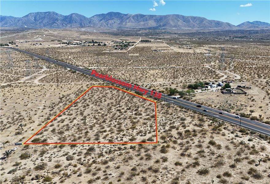 APN: 3046-036-030 Coordinates: 34.516444, -117.932472 4.26 Acres for sale in Los Angeles County. This lot is located in Littlerock, CA right on Pearblossom HWY. Excellent location off the highway with electric poles nearby for future hookup.