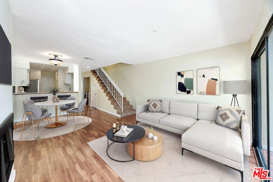 Charming Pasadena Townhome in Resort-Like Setting. Beautifully situated on a tree-lined street, this stylish townhouse-style condo offers 2 bedrooms, 2.5 baths, an open floor plan, and 2 private balconies for seamless indoor-outdoor living. Nestled in a serene complex with a sparkling pool and tranquil pond, the home also features in-unit laundry and a spacious 2-car side-by-side garage with extra storage. Just minutes to downtown Pasadena and the Rose Bowl walking paths, this residence blends comfort, convenience, and lifestyle.