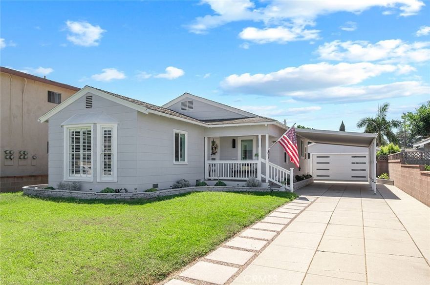 Welcome to the beautiful City of Bellflower!!! You are not going to want to miss out on this spectacular, recently remodeled, 3 bed 1.5 bath home! The seller spared no expense when it came to the renovations, $80K worth of upgrades! As soon as you drive up you will notice the immaculate curb appeal and attention to detail. The entire home has new interior & exterior paint, new double pane windows adorned with plantation shutters that gives it an elegant touch & recessed LED lighting. The upgraded kitchen boasts one of a kind stone countertops imported from Italy along with new soft close cabinets and drawers with custom pulls, tile flooring, while each appliance has its own independent circuit breakers. There is LVP (luxury vinyl plank) flooring that is waterproof and durable located in the living and dining rooms and each bedroom. There is a new 200 amp electrical panel that was installed and a subpanel in the garage in case you want to install an EV charger. All electrical has been updated to include smart home outlets that are tamper resistant, all new PEX water supply lines and new ABS drain lines for the entire home. The main bathroom has tile flooring, a double sink vanity with marble countertops, a tiled stand up shower with a custom glass shower door. The 2 car detached garage has a new motarized door and there is a bonus room/shed attached to the rear. The backyard is spacious and a perfect size to host parties and entertain family & friends or even build that amazing pool you have always dreamed of. It also includes a new gazebo where you can sit, relax and sip coffee in the morning. The long driveway can easily fit up to 5 cars and is covered by a large carport. In addition, this home is conveniently located in close proximity to Downtown Bellflower, the Lakewood Center Mall, Costco, many great restaurants, shopping centers & parks. Also a very short distance to the 91, 605, 105 & 710 freeways. The home shows very well & is move-in-ready, you don't want to miss out on this amazing opportunity because it won't last long!!! Call today!!