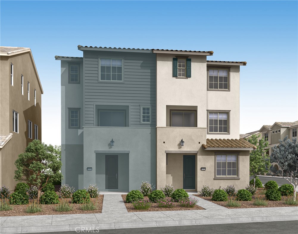 New Tri Pointe Homes construction. This paired Residence 1 duet home features a fenced front patio (not all sites offer), lower HOA dues, 2 car side x side attached garage with increased depth plus 3 Beds/2.5 Baths. An impressive Great Room/Dining/Kitchen area is complemented by a balcony that expands upon the outdoor/indoor dynamic. Walking Distance to newest pool/exercise room, with additional Hudson House facilities, as well as Bedford Marketplace, Starbucks, EOS Fitness. Transportation corridors (15, 91) also make the Inland Empire and Orange County accessible.