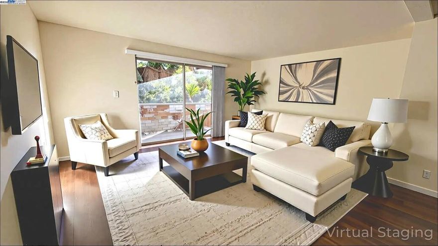 Delightful first-floor 2 BD/1 BA END UNIT condo in Alameda’s Park Webster community! Featuring an open and airy layout with new luxury vinyl plank flooring throughout, this home exudes warmth and comfort. The spacious living and dining area flows into an oversized private balcony with ocean view, perfect for relaxing. ONLY 12 END UNIT CONDOS that face the beach.  The community offers views of lush, park-like courtyard and tranquil ponds.  The kitchen offers plenty of counter space, while the primary bedroom boasts a large floor to ceiling closet. The second bedroom is equally spacious, ideal for guests or a home office.  Park Webster offers great amenities, including a sparkling pool, gym, sauna, clubhouse, and gazebo. There’s also on-site laundry, secured parking, and OVERSIZED extra storage.  Enjoy living just moments from Crown Memorial Beach, Crab Cove, and scenic trails, with Webster Street’s restaurants, shops, and farmers markets nearby. Commuting is a breeze with easy access to the SF ferry, BART shuttle, and the Posey Tube.  This condo offers the perfect blend of beachside living and urban convenience—schedule your tour today!