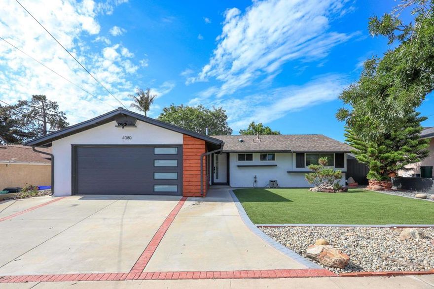 Welcome to 4380 Rolfe Rd, a beautifully remodeled 3-bedroom, 2-bathroom home in North Clairemont, San Diego. Offering 1,658 sq. ft. of modern living space, this turnkey property is perfectly located just minutes from San Diego’s world-famous beaches, shopping, dining, and entertainment.  This home makes a lasting first impression with its modern exterior featuring sleek wood siding, updated lighting, and low-maintenance artificial turf in both the front and back yards—perfect for outdoor living in San Diego’s year-round sunshine.  Inside, you’ll find a spacious open-concept floor plan designed for today’s lifestyle. The home features upgraded finishes, a remodeled kitchen, stylish bathrooms, and generously sized bedrooms. Whether hosting friends or enjoying a quiet evening, the layout offers comfort, functionality, and style.  The location is unbeatable—North Clairemont real estate is highly sought after for its convenience and charm. From this home, you’re within walking distance of grocery stores, restaurants, and movie theaters, while just a short drive takes you to the beach, Mission Bay, and all that coastal San Diego living has to offer.  If you’re looking for a move-in ready home in Clairemont near the beach, this property is the perfect blend of modern upgrades and prime location. Don’t miss your chance to own 4380 Rolfe Rd, San Diego, CA 92117.