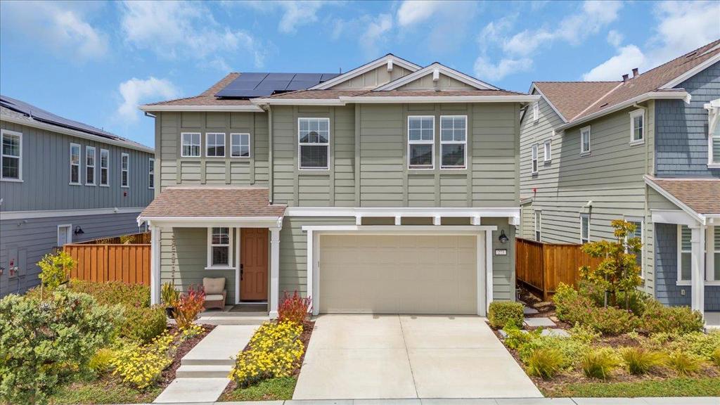 This is your dream home in the heart of Marina's desirable Dunes community. 273 Skyview Drive is a fully upgraded, three-year-old, 3-bedroom, 2.5-bath residence with a versatile upstairs loft that can be converted into a fourth bedroom, along with a built-in office alcove near the stairs. This home blends style, function, and comfort. The expansive chef's kitchen features quartz countertops, a designer tile backsplash, and a generous workspace that seamlessly flows into a bright, open living area, anchored by a custom fireplace wall. The main level features luxury vinyl plank flooring, while the upstairs offers plush carpet and peaceful retreat spaces. The beautifully landscaped, low-maintenance backyard is perfect for relaxing or entertaining. The home also includes fully paid-off solar panels for long-term energy savings and a garage with shelving for extra storage. Located just moments from parks, trails, the Dunes Promenade, Trader Joe's, and the Montage Wellness Center, this move-in-ready home offers the best of coastal living with modern convenience. We invite you to view the 3D virtual tour to experience the uniqueness of this home. See the Features List for more thoughtful upgrades.