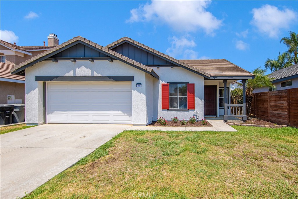 NEWLY Renovated! Welcome to this beautiful, single-story home located in the desirable Community of Evans May Ranch. You must see to appreciate all the upgrades, including new flooring, new interior and exterior paint and much more. This is a perfect starter home with an open floorplan and modern look to accommodate a growing family. Property is located in the newer side of town by the 215 FWY, short distance to shopping centers, restaurants, the best schools in town and very popular Lake Perris. Don't miss the opportunity! This property has everything you need within a safe newer location and No HOA Fees, No Mellow-Roos Tax, No solar.