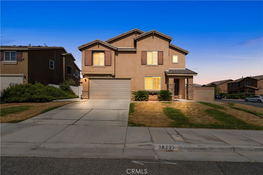 OWNED SOLAR! Welcome to this beautifully maintained 4-bedroom, 2.5-bath Plute home nestled on a large corner lot in the desirable Madeline Court community with access to a pool, spa, playground, and recreation room. Located conveniently minutes away from the 138 hwy, all major shopping and just a short commute to the 14 &15 freeways. Boasting 2,461 sqft of living space, this 2008-built residence offers the perfect blend of comfort, function, and style. Step inside to a warm and inviting interior featuring neutral paint tones and laminate wood flooring throughout the main level. The updated kitchen has stainless steel appliances, a large walk-in pantry, recessed lighting, and modern light fixtures—all opening seamlessly to a cozy family room for easy entertaining. Upstairs, you'll find all four bedrooms, three with walk-in closets, a spacious loft, and a convenient laundry room. The primary suite boasts a generous walk-in closet and a spacious ensuite bathroom with double sinks and shower/tub. Additional highlights include a separate formal living room, a 2-car garage, and owned solar for energy efficiency. Enjoy sunny days or quiet evenings in the large private backyard, ideal for entertaining or relaxing. This home has it all—space, style, and community perks—making it the perfect choice for your next move!