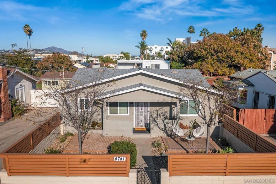 7500sf LOT...Great upside & investment opportunity.  Main ~1800sf house (newer windows, AC, Interior Laundry+++), 1+ Car Detached Garage + Rear 2-story Duplex.  Month-to-Month tenants in the Duplex (VERY long term so rents are low). Tons of Space on Property to ADD without disturbing current structures.  Easy Reconfiguration of front house to ADD bedrooms = higher rent.  Really Great Street in Nice College Area...WALK to SDSU, Shopping, Restaurants, etc... VERY WALKABLE SCORE of 89!