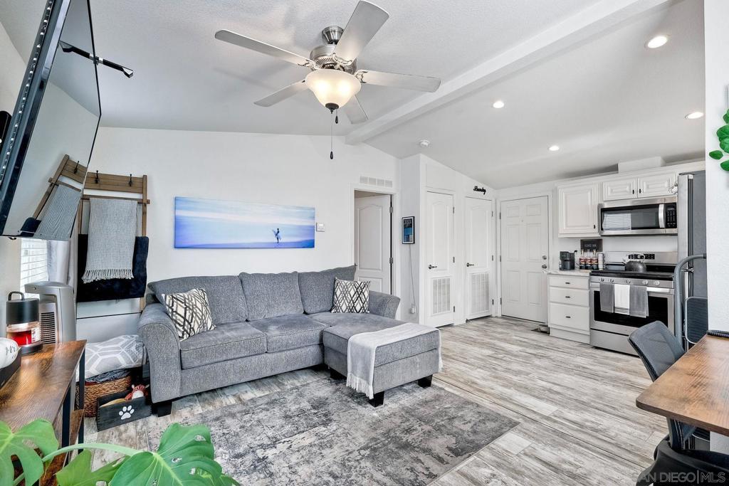 Live big in a Leucadia tiny home! Built in 2020 and located in the heart of the vibrant coastal neighborhood known for its beautiful beaches, excellent restaurants, shops, parks, trails, and world class surf, Trailer Rancho is surrounded by multi million dollar properties but offered at a fraction of the price. Ideal for a single person or couple, stroll back from the beach and relax in your spacious—and affordable—beach house! Trailer Rancho also offers a community center, pool table, dog walk, and community garden among other amenities.