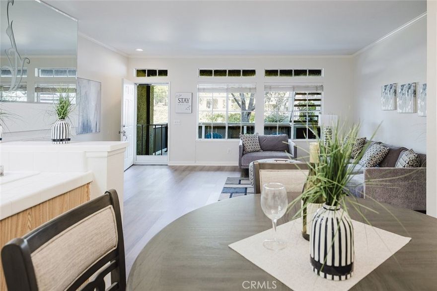 'The Glen' at Hillsborough is truly one of the most desirable and beautiful neighborhoods in La Mirada's community. Fantastic views and opportunity for the first time home buyers. Great Location Near the Pool! Ground Level One Bedroom, One Bathroom, Attached One Car Garage with Laundry, New Waterproof Vinyl Plank Flooring, Lots of Windows make it extremely light, bright and airy. Cathedral Ceiling with Cozy Warm Fireplace in Living Room, Spacious & Open Kitchen, Generous Storage, and Private Outdoor Patio that extend your living area. Central Air/Heat, Relaxing Private Patio, perfect for Entertaining. Direct Access to the 1 Car Garage and a few steps away from Guest Parking. Pet Friendly community, creeks near by, easy access to nearby parks. Enjoy the Pools and Spas, Beautifully Landscaped Grounds and Trees. Stands proudly among the tree-lined streets of 'The Glen' at Hillsborough is ideally situation near shopping, dining, schools, parks, major freeways, medical facilities, Golf Courses, and a plentitude of public transportation. Throughout the community, you'll find spaces designed to help you relax, connect, and enjoy Southern California living to the fullest. There’s no hiding that this home is something special, so don’t wait on it! Schedule your tour today!