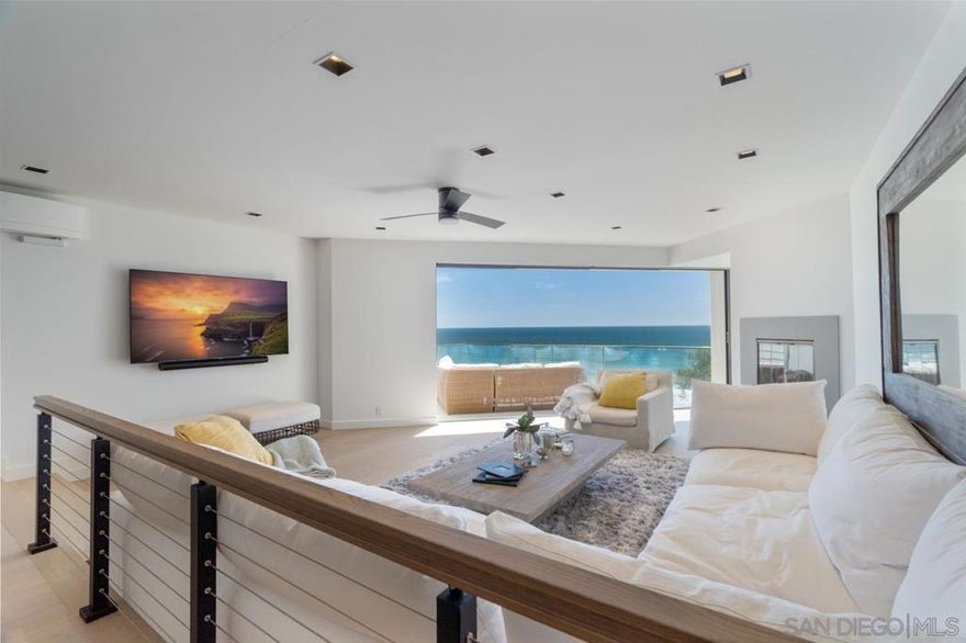 Experience coastal living at its finest in this oceanfront penthouse in charming Solana Beach. Unwind on your balcony overlooking the  Pacific Ocean with panoramic views of the surf, sand, surfers, playful dolphins, and breathtaking sunsets. Take leisurely strolls to the nearby beach ramp at Fletcher Cove Park. This expansive, newly upgraded condo boasts spacious rooms, elevated ceilings with views to the ocean, cozy fireplaces, and unparalleled ocean vistas. Embrace the coastal lifestyle in this remarkable residence.  Available 9/30