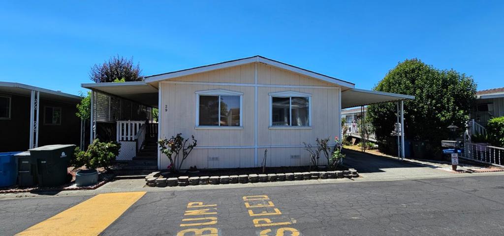 Nestled within the welcoming and well-maintained Pacific Mobile Estates community in Gilroy, this charming mobile home offers a perfect blend of comfort, practicality, and style. Boasting two spacious bedrooms and two well-appointed bathrooms, the residence features a generous master suite complete with a large walk-in closet and an ensuite bathroom that offers a quiet retreat designed for both relaxation and convenience. Throughout the home, beautiful flooring lends a warm, polished aesthetic, while the sizable bedrooms offer plenty of space for personalization and comfort. The kitchen is thoughtfully equipped with essential appliances, streamlining daily meal preparation. This home and its thoughtful layout capture the best of mobile home living, all set within a community that benefits from amenities such as a clubhouse, swimming pool, recreational facilities, off-street parking, and a pet friendly atmosphere. *The above information including square footage is based on data received from the seller and/or from public sources. This information is deemed reliable but has not been independently verified and cannot be guaranteed. Prospective buyers are advised to verify information to their own satisfaction prior to purchase. Pictures may not depict exact home details.