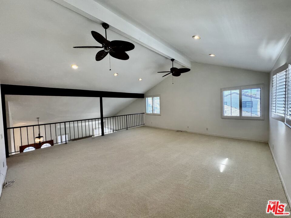 This 4-bedroom, 3-bath residence offers the perfect blend of comfort and functionality.The thoughtfully designed layout includes a guest bedroom upstairs with a full bath, along with a spacious, open flex room with vaulted ceilings. On the main level, the primary suite features dual sinks, a walk-in closet, and abundant natural light. Two additional bedrooms share a full bath with a tub/shower combination. A spacious dining room and a cozy breakfast area and small den sit just off the kitchen, perfect for gatherings and everyday living.The living room impresses with vaulted ceilings, creating an airy and open feel. Storage is a standout, with a generous primary walk-in closet, full linen closet and laundry room, built-ins, and ample storage throughout. Includes central heating and A/C. Attached 2-car garage is entered from a short paseo (alley).