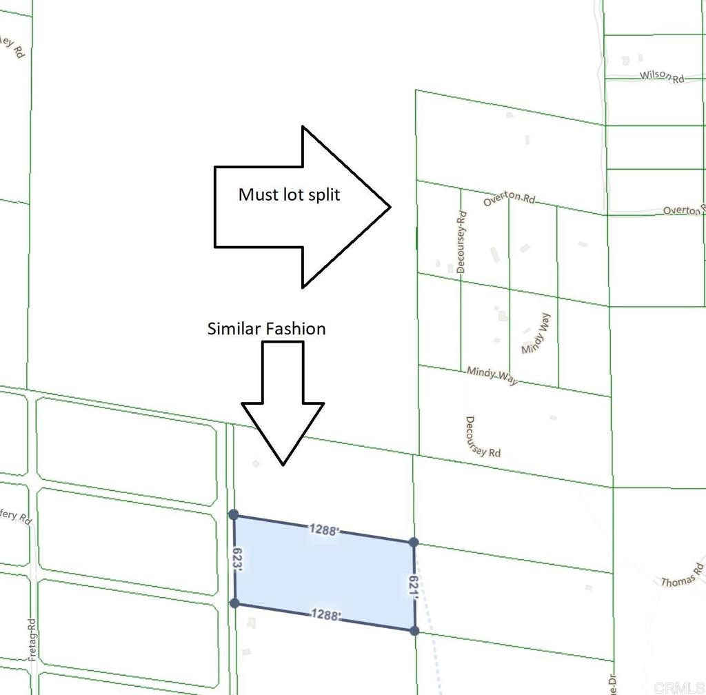 Selling a lot split of 5 acres. Possible to make multiple 5 acre sections Buyer to do their own due diligence on lot before closing on sale. Buyer to allow time for splitting the lot Electric transformer on property. Well available, owner is willing to temporarily share. A lot of flat land to work with!
