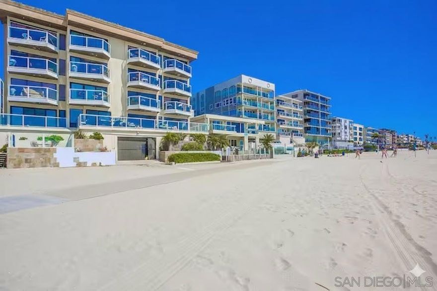 Live the California dream: walk downstairs & dip your toes into Mission Bay's sand & saltwater! VACATION RENTALS allowed, so an ideal full-time or vacation home. Enjoy bay views & ocean breezes from the patio & other rooms. This 1-level corner 2BR/2BA was stylishly renovated in 2023, boasting white quartz countertops, stainless steel appliances, "beachwood" LVP floors, generous master w/ walk-in closet, large baths (both with dual vanities), laundry 15' away, 2 security garage spaces, security complex with direct beach access, & so much more!   Available fully furnished: from beds to TVs to wall art to Keurig to plates to flatware ...and everything in between!