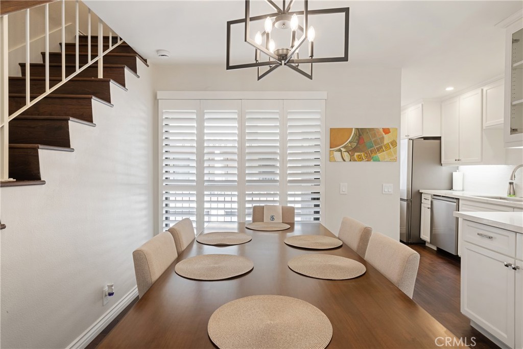 Beautifully updated tri-level condo in one of the best locations in La Mirada! This stunning 2-bedroom, 2.5-bath condo
offers a bright, open floor plan with vaulted ceilings and plenty of natural light. Enjoy the private front patio, perfect for
morning coffee or evening relaxation. Inside, the spacious living room with a cozy fireplace flows seamlessly into the
large dining area, ideal for entertaining. The remodeled kitchen features granite counters, new sink, and updated
finishes, while a convenient half bath is located downstairs along with a patio near the dinning room. Upstairs, you’ll find
two master suites, one master has its own balcony as well as walk-in closets and remodeled bathrooms. New flooring
throughout, plus new tile in the bathrooms, adds a modern touch. Additional highlights include central air & heat, a 2-
car garage with direct access, and ample guest parking. The gated community is quiet and well-maintained, offering a
peaceful retreat with great amenities. Access to pool, BBQ area & outdoor dining spaces Enjoy the best of La Mirada — a
city known for its top-rated schools, friendly neighborhoods, beautiful parks, golf courses, and the renowned La Mirada
Theatre for the Performing Arts. Just minutes from shopping, dining, Biola University, Splash! Aquatic Center, and easy
freeway access. This home offers the perfect blend of comfort, style, and community — don’t miss it!