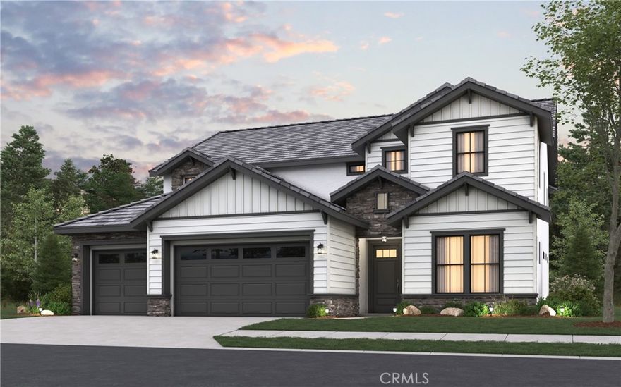 Where Your Dream Farmhouse Style Home Comes to Life in a peaceful cul-de-sac @ Wildwood Estates, Lot 19 isn’t just a parcel of land—it’s the beginning of something extraordinary. A half-acre+ lot a beautifully designed 3,849 SQFT home is about to take shape. You’ll be welcomed by the open skies over the mountains, & a neighborhood that feels miles away from city noise—but just minutes from every convenience. The entryway stretches long & elegant, that leads you through tall decorative doors & into a space flooded w/ natural light. A formal dining room for holiday meals & Sunday dinners, w/ swinging galley doors to a butler’s pantry & walk-in storage. Step further into the heart of the home: the open-concept kitchen & great room. Oversized quartz island, custom cabinetry in the finish of your choice. Space is built for entertaining—w/ a 48” professional-grade range & double ovens, a 40” built-in refrigerator, wall oven, microwave, & even a commercial vented hood. You’re not just cooking here; you’re hosting, gathering, & living. Beyond the kitchen, wide glass sliders open to a covered rear patio—perfect for California’s indoor-outdoor lifestyle. Imagine dinner al fresco under soft string lights or morning coffee w/ views of the San Bernardino mountains. When the day winds down, you retreat to your downstairs primary suite w/ a sliding barn door that opens to a bathroom designed like a private spa. A deep Roman tub, an oversized walk-in shower w/ bench seating & optional rain head, & walls lined w/ designer tile create a daily escape. Your wraparound walk-in closet is generous & built for both utility & indulgence. Upstairs, you’ll find four spacious bedrooms & a large bonus/teen room—perfect for a game room, home theater, or creative studio. The subfloors & staircase have been thoughtfully upgraded for sound insulation, so even a house full of activity feels serene. This home doesn’t just look good—it lives smart: Owned solar panels, Dual-pane windows, fully insulated attic (top & bottom), 7¼” baseboards, No HOA, RV-potential accessible side yard w/clean-out, Vinyl privacy fencing around a backyard big enough for a pool, ADU, or workshop. The best part? There’s still time to choose your finishes. From countertops to flooring, paint colors to cabinetry—you can personalize every inch to fit your vision. Lot 19 is not just a homesite. It’s your home, your way, from the ground up. Photos & Virtual rendering shown are of the model home & not subject property.