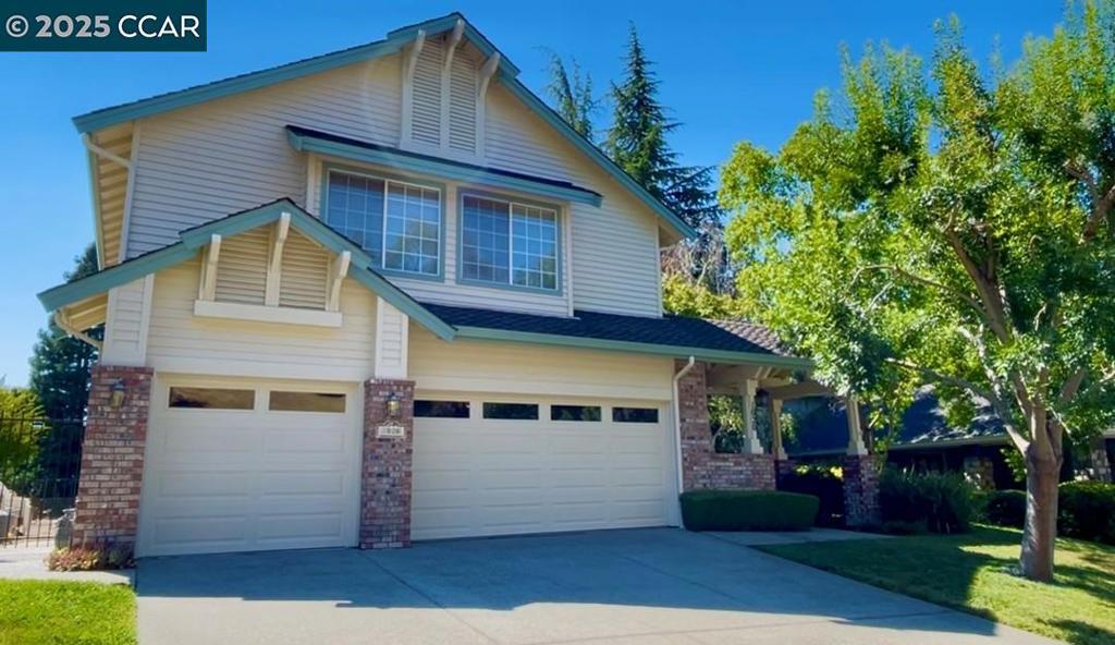 Beautiful Vermillion-built detached home in prestigious Canyon Lakes/South Entrance. Highly desirable Muirfield model on premium lot adjacent to the Canyon Lakes golf course 13th hole. Upgrades throughout include remodeled gourmet kitchen with custom cabinetry, granite counters, tile backsplash, tile flooring, spacious island w/ bar seating & premium Kenmore Elite & KitchenAid stainless steel appliances featuring 5-burner gas cooktop & hot water spigot. Elegant hardwood flooring, built-in bookcases, can lighting, dual stone / tile fireplace in family / living room. Custom built-in workstation in kitchen nook area. Primary suite with vaulted ceiling & tile fireplace. Primary bath features oval tub & stall shower, dual vanities and spacious cedar-lined walk-in closet. Lush landscaping, extensive wrap-around redwood decking, aggregate walkways & driveway. 3-car attached garage + work bench. $215/month HOA includes 3 pools, tennis/pickleball court & 24-hour manned privacy gate. San Ramon Valley Unified schools & convenient to Central Park, City Hall, City Center & the Iron Horse Trail.
