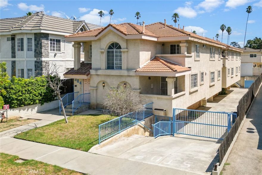 Welcome Home! This charming 3-bedroom, 2.5-bath townhouse sits in a quiet, gated 4-unit community in desirable North Alhambra. Offering 1,303 sq ft of living space, the home features high ceilings, LVP waterproof flooring, and a functional walk-through kitchen that opens to a downstairs bedroom with direct access to a private outdoor patio—perfect for relaxing or entertaining. Upstairs, you’ll find two spacious bedrooms, each with its own ensuite bathroom. One includes a private balcony, adding an extra touch of comfort and privacy. Additional highlights include in-unit laundry, central air and heat, a private side patio deck, and direct access to an oversized two-car garage. The community features guest parking spaces, a low HOA fee of only $250/month and close proximity to top-rated schools, shops, restaurants, and Downtown Alhambra, this move-in-ready townhouse offers exceptional value in the heart of Alhambra.