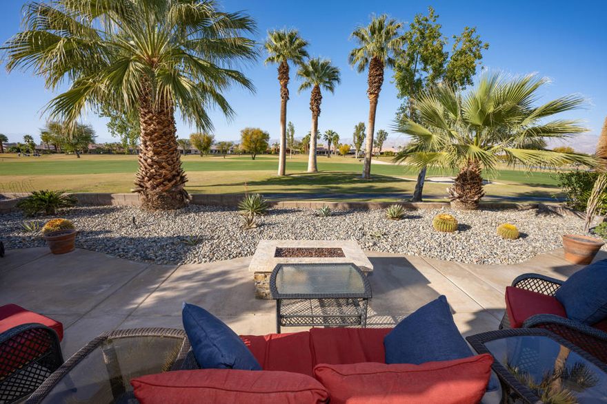 AVAILABLE WINTER 2025-26!! MONTHLY RENT SCHEDULE: Nov-Dec $4,500 | Jan-March $5,500 | April $6,500. No Pets. This updated Balboa plan on the 13th fairway offers expansive panoramic views of the golf course, mountains, and the lake between holes 15 & 16 of the Big Rock Golf Course at Indian Springs.  This charming vacation home has two bedrooms with their own ensuites and an additional half bath off the living room.  The kitchen has newer stainless steel appliances and lots of counter and cabinet space.  Off of the kitchen is a bright and sunny space to get some work done with a desk and for additional overnight guests a hidden murphy bed. Bedrooms have 1 KING bed and 1 QUEEN bed and TVs.  A spacious living room with ample seating, stacked stone gas fireplace and large flat screen TV.  Outside there is seating for everyone, a fire pit, and a table and chairs for outdoor dining. Rent includes utility allowance, cable tv, internet and use of community pools and fitness centers. This is a monthly vacation rental only available on a monthly basis. No annual or long term rental periods. WINTER 2025-2026 MONTHLY RENT SCHEDULE: Nov-Dec $4,500 | Jan-Feb-Mar $5,500 | April $6,500. Rates, availability, and terms subject to change. Call or inquiry for availability, deposit and fees. Damage Deposit: $2,000, Booking Deposit: $500, Cleaning Fee: $250. Includes $300 utility allowance. No Pets. Rates, availability, and home features subject to change.
