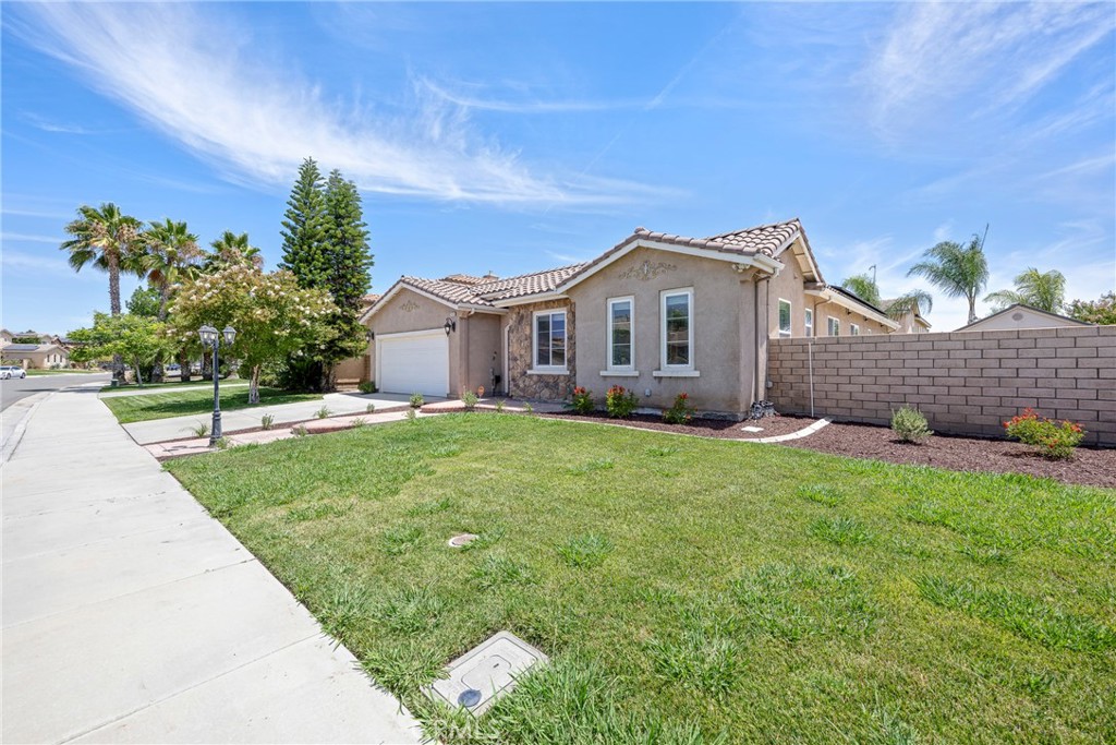 Welcome to this beautifully updated 4-bedroom, 2.5-bath home nestled in the heart of the French Valley! Boasting 2081 sq ft of open living space, this home features a bright and airy floor plan, with granite countertops, stainless steel kitchen appliances, and a spacious primary suite with walk-in closet and dual vanities. Enjoy indoor-outdoor living with sliding glass doors that open to a private backyard—perfect for entertaining. Additional highlights include new Tesla powered solar, new carpet, updated security panel, and water filtration system. Located near Susan La Vorgna Elementary School and Bella Vista Middle School, this turnkey property offers both comfort and convenience. Don’t miss your opportunity to call this home!