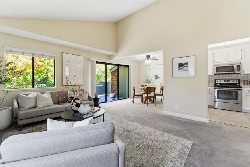 Welcome to 1913 La Terrace Circle, a tranquil home in the highly desirable Lakeview Terrace community. This condo lives like a townhome with a private entrance and parking right out front. Inspired by Lake Tahoe design, the community features serene landscaping, meandering walkways, and a peaceful, natural setting. Inside, vaulted ceilings and expansive windows fill the home with light, creating an open and inviting atmosphere. The interior is ready for your vision, offering an excellent opportunity to customize to your taste. Step outside to a spacious patio with new composite decking and storage unit, while inside you will appreciate on-demand filtered water at the sink, and ample storage above the laundry for extra convenience. Residents enjoy a sparkling pool, community room, and beautifully maintained grounds; all minutes from Almaden Lake Park, Westfield Oakridge, shopping, dining, and major commuter routes. Make this oasis your next home!