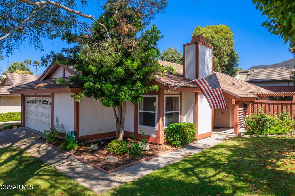 Ready for a darling little place to call home? This charming 1525 square foot, 3 bedroom, 2 bathroom home is waiting for your finishing touch! The curb appeal will welcome you in and once inside, the large vaulted ceilings in the Living and Family Rooms will make the cozy space feel even bigger. The enclosed courtyard, central to the home, could be turned into an oasis perfect for your morning coffee or private outdoor dining room...the possibilities are endless. The kitchen is original to the home, but the bathrooms have been updated with new cabinets, granite countertops, and tiled showers. Your Primary Bedroom has vaulted ceilings and an expansive closet, and two additional bedrooms are just down the hall. Outside you'll find a large grassy area perfect for play, plus a very large cement patio, complete with a pergola for added shade when you fire up the BBQ and entertain friends and family. The 6,969 sq foot private corner lot is ideally located at the back of the highly desirable Shadow Run Community, in a prime area of Newbury Park. You'll be close to shopping, restaurants, and the library, with the 101 freeway just minutes away. This property needs some repairs and updating, so some of these photos have been virtually staged to provide a visual of what you could do with this little jewel! Don't miss out on this unique opportunity to call this home your own!