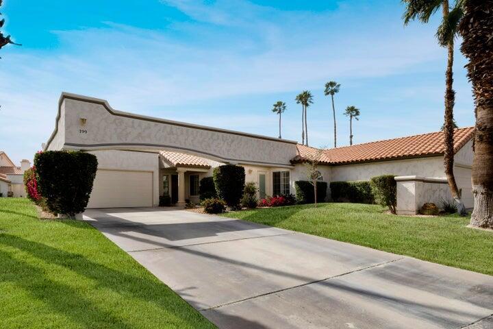 A RARE SINGLE LEVEL RENTAL is waiting for you. Quiet Location is full of UPGRADES. As you enter you will be greeted with Travertine Flooring throughout and bright with sunshine. Newly installed Stainless Steele Frigidaire Appliances, cabinetry and granite counters do not disappoint!! Ready for a little relaxation? You have an oversized patio with BBQ to enjoy or simply relax with a good book! Desert Falls offers an array of amenities including a Scottish Links Championship Golf Course that you can pay as you play or join the membership. Enjoy Tennis, Pickleball, Fitness Center, Restaurant/Bar, and 29+ Pools & Spas. Centrally located in the middle of the valley within walking distance to restaurants and shopping and only a few miles to top entertainment venues. Acrisure Arena, Agua Caliente Spa & Casino, the McCallum Theatre and El Paseo: a 2-mile boulevard of upscale Galleries, Boutiques, and fine Dining.