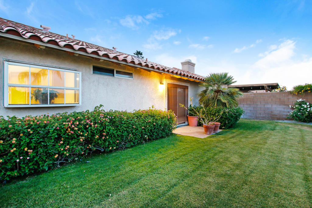 Located in the Heart of Cathedral City, this wonderfully maintained Rio Del Sol property is a wonderful way to take in all that Cathedral City has to offer. Located close to Highway 111, Gerald Ford, and Da Vall your commute to work became that much easier. The property is located on a corner lot with no neighboring properties behind or on the one side to hinder your enjoyment of the beautifully maintained landscaping in the back yard. The property includes a two-car garage and washer and dryer on the property. The association has a guard house, security personnel, front gate, tennis courts, clubhouse, swimming pool, and a lake all for the enjoyment of the residents. Schedule a tour or submit your application today!