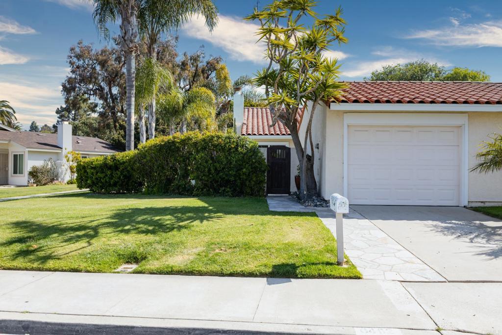 Beach close single story attached home with 1 car garage in beautifully maintained community! Nicely updated kitchen, bathrooms, paint, doors, and much more make it move in ready. Hardwood floors add a rich touch to the decor. Granite counters, stainless appliances, dual pane windows, and wonderfully landscaped front and back will ensure you feel right at home whether you spend your time inside or out. Flexible floorplan has an optional 3rd bedroom which is currently set up as an office without a closet. Light and bright interior complemented with solar tube skylights. Music lovers will appreciate the Sonos sound system and enjoy clean and soft water thanks to the whole house water filtration system. Extra large 1 car garage and street parking right in front. Great location within the community gives a lot of privacy, a greenbelt next door, and a pool, spa, and clubhouse close by. There are multiple pools and spas throughout the neighborhood. Everyone loves the mild weather here year round, with nearby top rated schools, parks with fields, pickleball, playground etc, and commute routes.